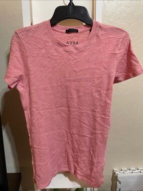 ATM Anthony Thomas Melillo Heathered Pink Short Sleeve Crewneck Tee